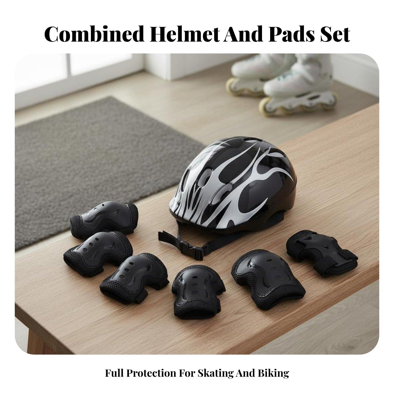 Scooter Helmet Set - Kinderhelm und Knieschien-, Ellbogen- und Handgelenkschutz-Set,