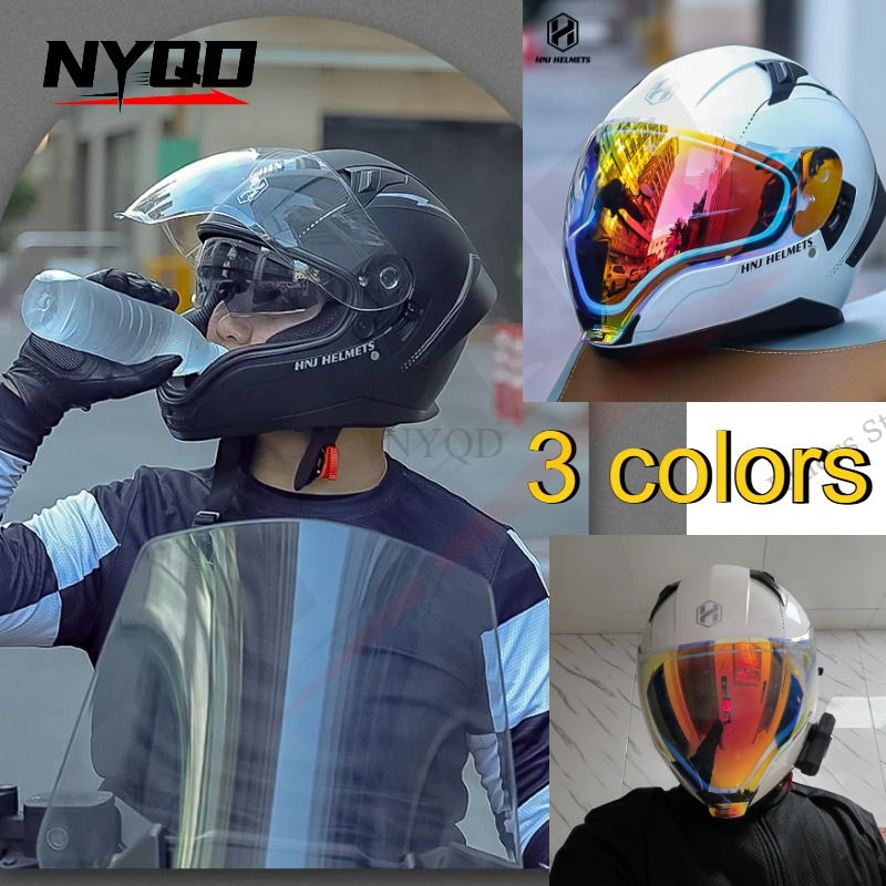 Scooter Helmet Set - DOT-zertifizierter Integralhelm, Klapphelm mit Doppelvisier, Sport-Helm,