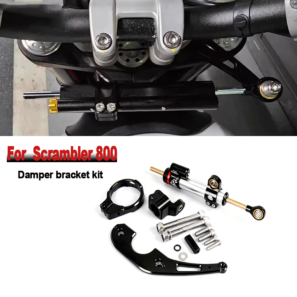Steering Damper Stabilizer Kit Cnc - Für Ducati Scrambler 800 Scrambler800 Neuer