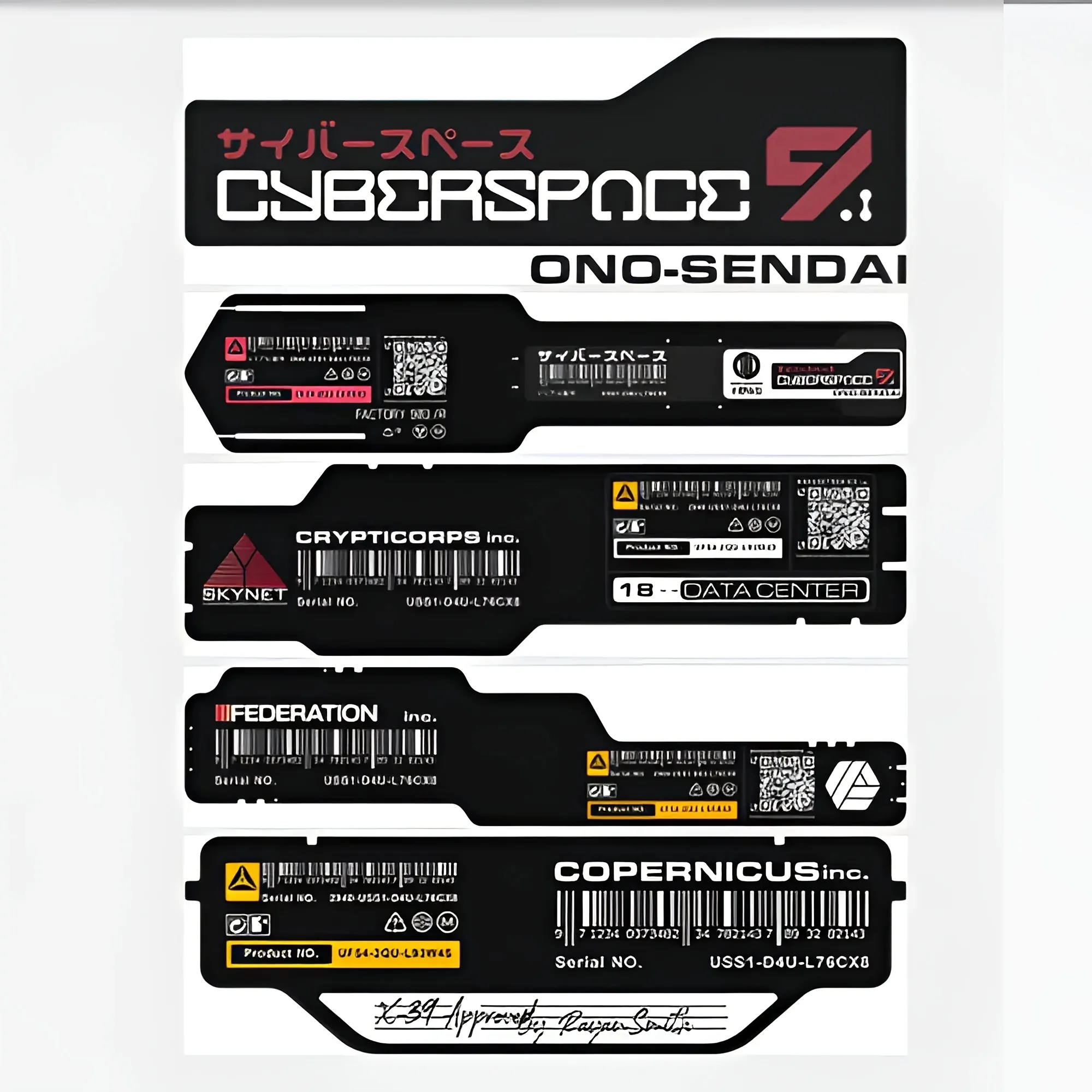 Scooter Helmet Set - 2 Stück/Set Cyberpunk JDM wasserdichte Vinyl-Aufkleber
