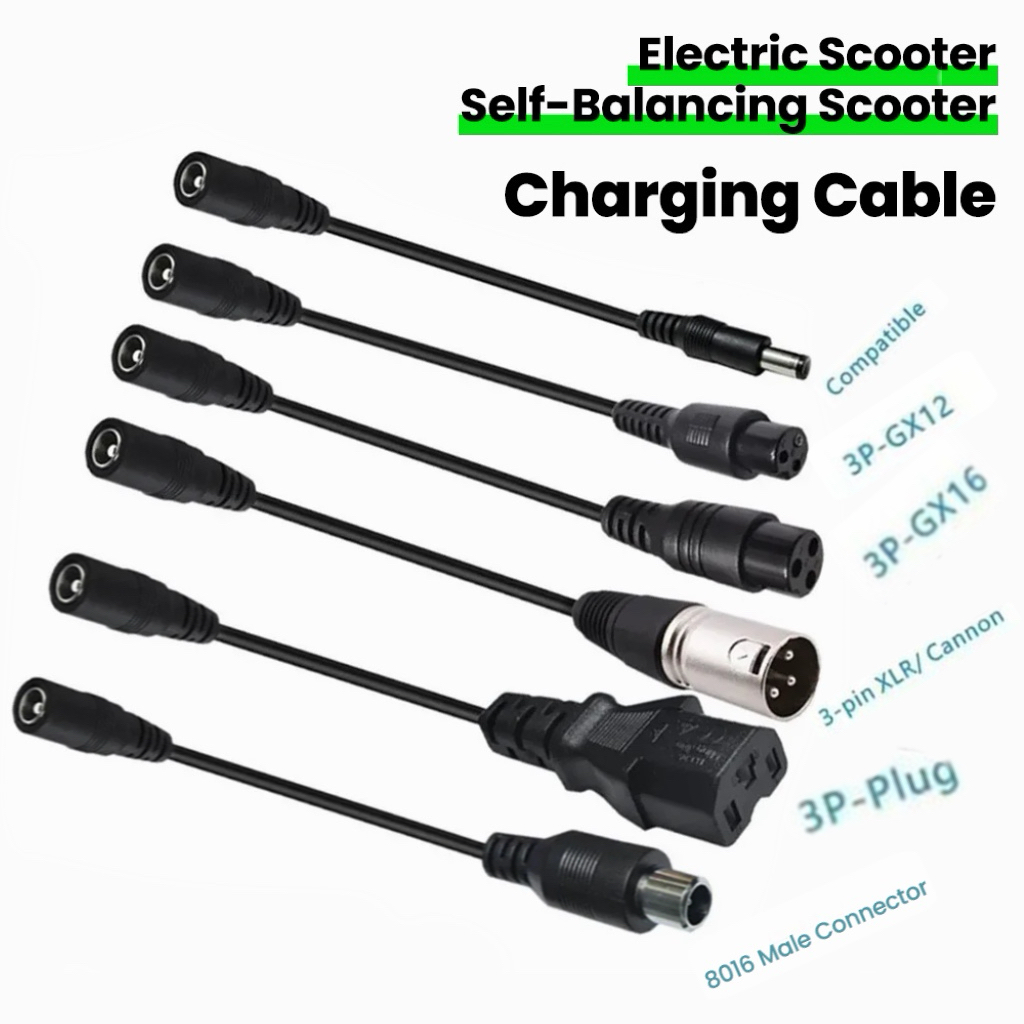 Electric Scooter Charger - DC5.5MM zu M12/M16/8016/5525/3Pin XLR/3P GX12 GX16