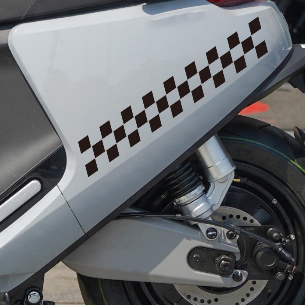 Scooter Helmet Set - 2 Stück karierte Flagge Motorrad Aufkleber