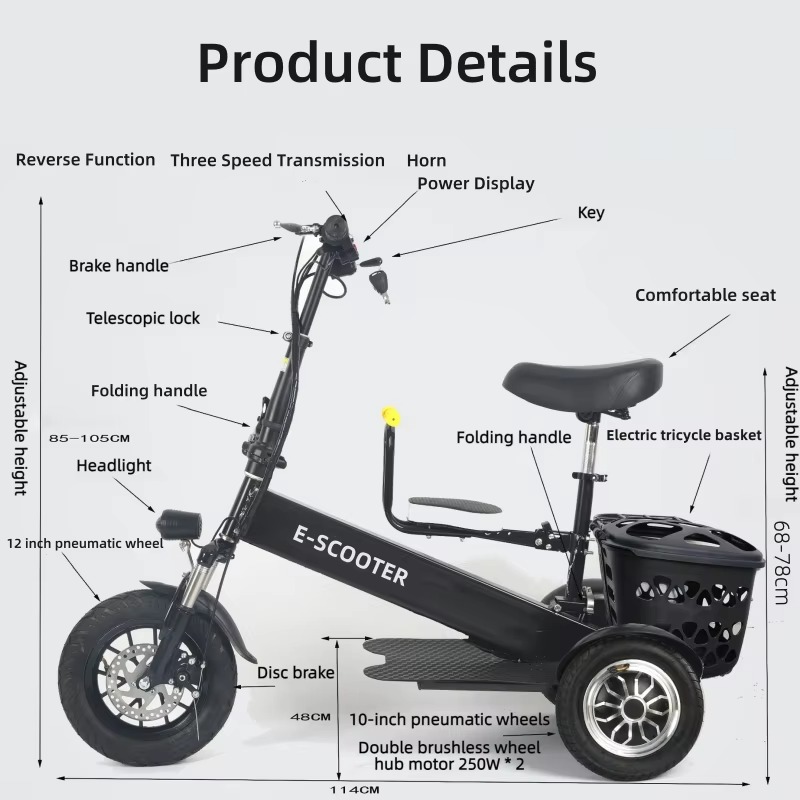 【2026】 3-Rad 2-Sitzer Faltbare – Electric Scooter Adults Bewertung und Preis